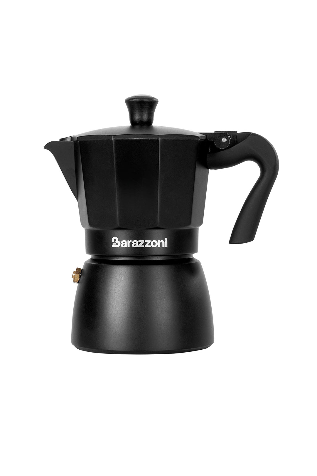 Barazzoni die Deluxe ESPRESSOKOCHER 3 TASSEN, Aluminium, schwarz, 8.6 x 14.5 x 15.6 cm 3 Tazze Schwa