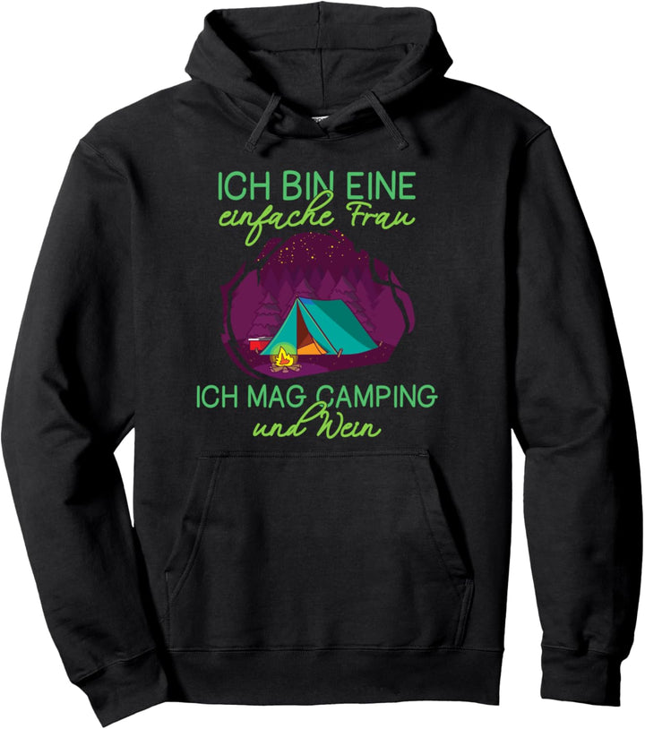 Ich Bin Eine Einfache Frau Camping Spruch Lustiges Natur Pullover Hoodie