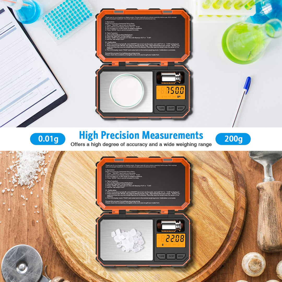 Brifit Feinwaage, Digitale Taschenwaage 200g/ 0,01 g Digitalwaage, Grammwaage, Goldwaage, Münzwaage,
