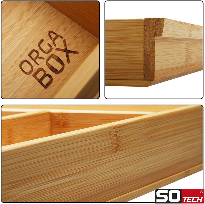 Orga-Box 3 BAMBUS Besteckeinsatz für 50er Schublade 473 x 397 mm Für 50er Korpus, Für 50er Korpus
