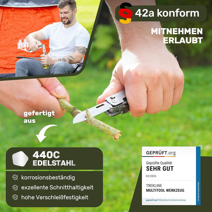 Premium Multitool Werkzeug [rostfreier Edelstahl] Survival Multifunktionsmesser perfektes Camping Zu