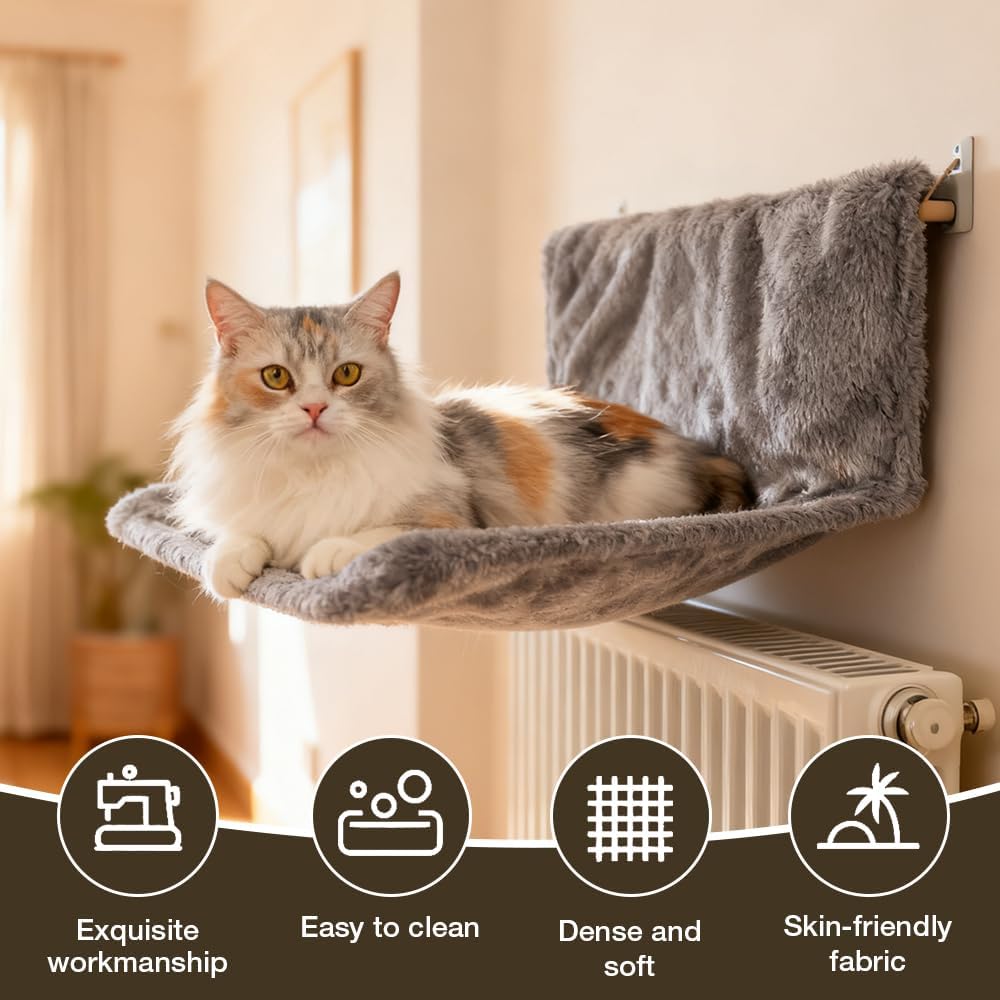 Katzenbett Heizung, ADDLIVE Katzen Heizungsliege, Katzenhängematte Heizung, Katzenliege Heiz-ung, Ka