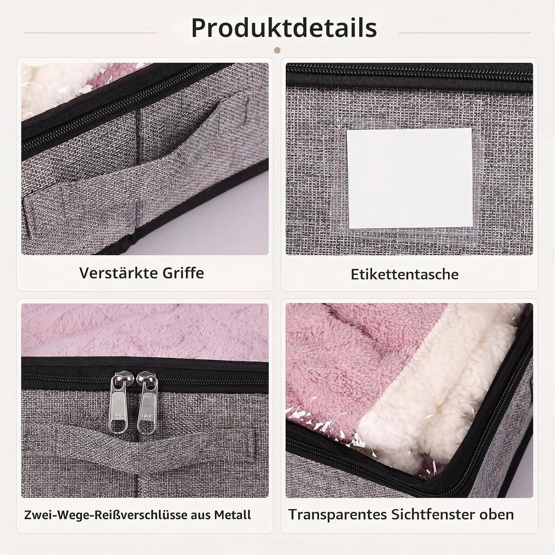 Fixwal Unterbett-Aufbewahrungsbehälter, unten 11,4 cm, niedriges Profil, Unterbett-Organizer, Kleide