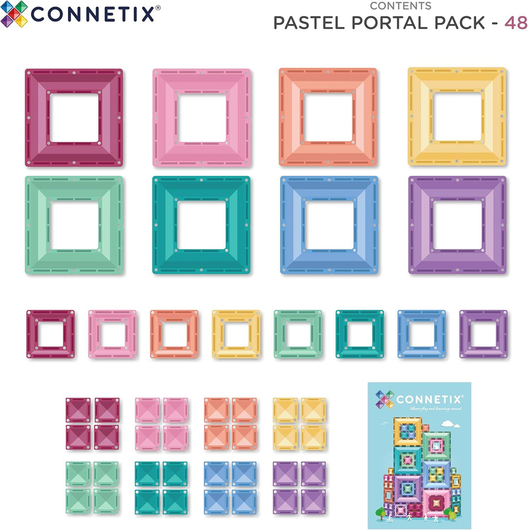 CONNETIX Magnetbausteine Pastell-Portal-Paket, 48 Stück
