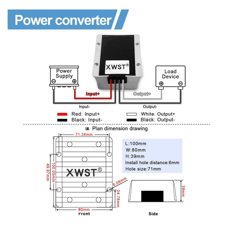XWST DC 12V auf 19V 20A 380W Spannungswandler Auto Netzteil Wandler Konverter Transformator Adapter