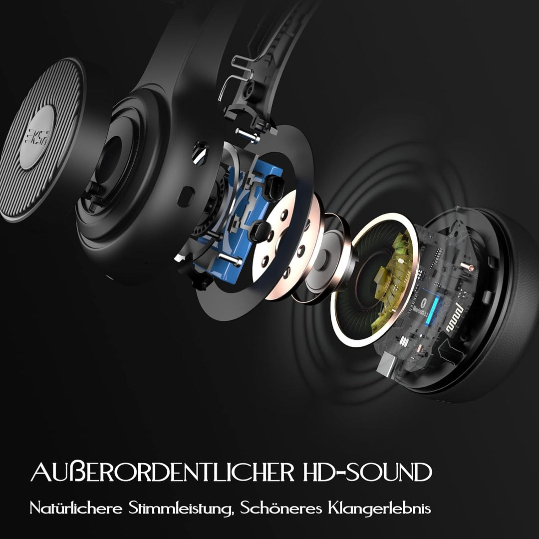 EKSA H16 Wireless Headset, Bluetooth 5.2 Headset mit Mikrofon &amp; USB Dongle [Bis zu 55 Stdn &amp; 15 Mete