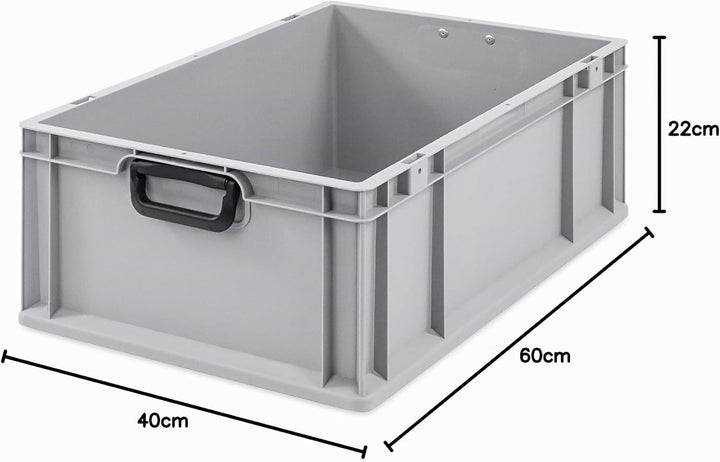 aidB Transportbox NextGen Portable Duo Eurobox mit handlichen Koffergriffen 600x400x220 mm, Transpor