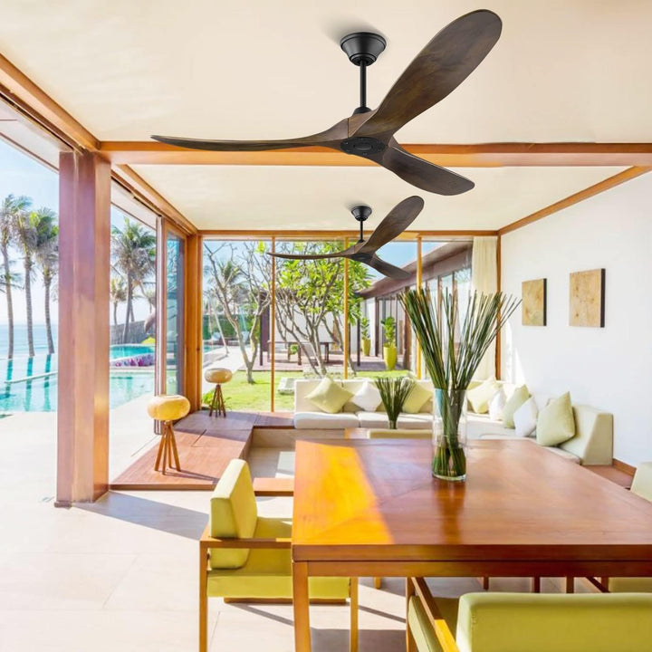 178cm grosser Outdoor-Deckenventilator,moderner rustikaler Holz-Deckenventilator ohne Licht mit Fern