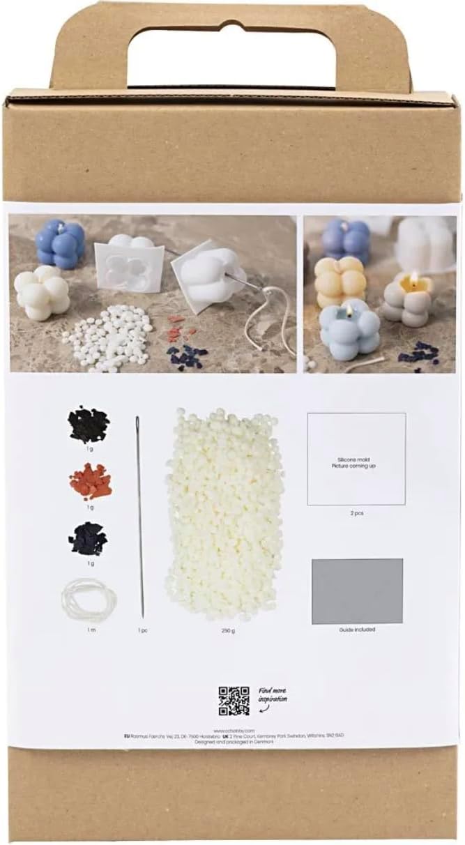 Creativ Bastelset Kerzenherstellung, warmes Beige, Creme, Hellblau, Sojakerzen, 1 Packung