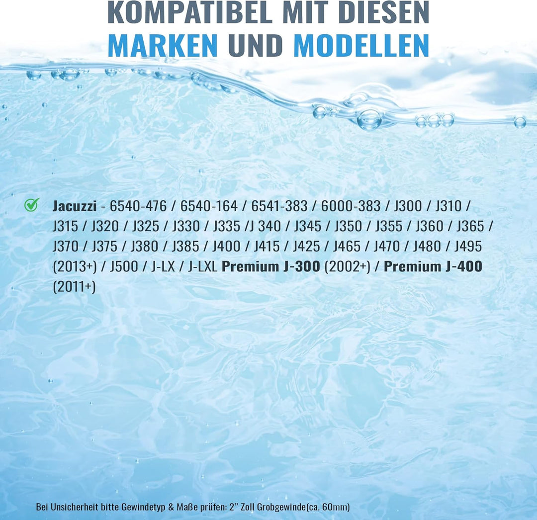 EGO3 Whirlpool Filter Set 4 JA 2 Zoll Grobgewinde + 10 Jahresfüllungen – ersetzt Kartuschenfilter &amp;
