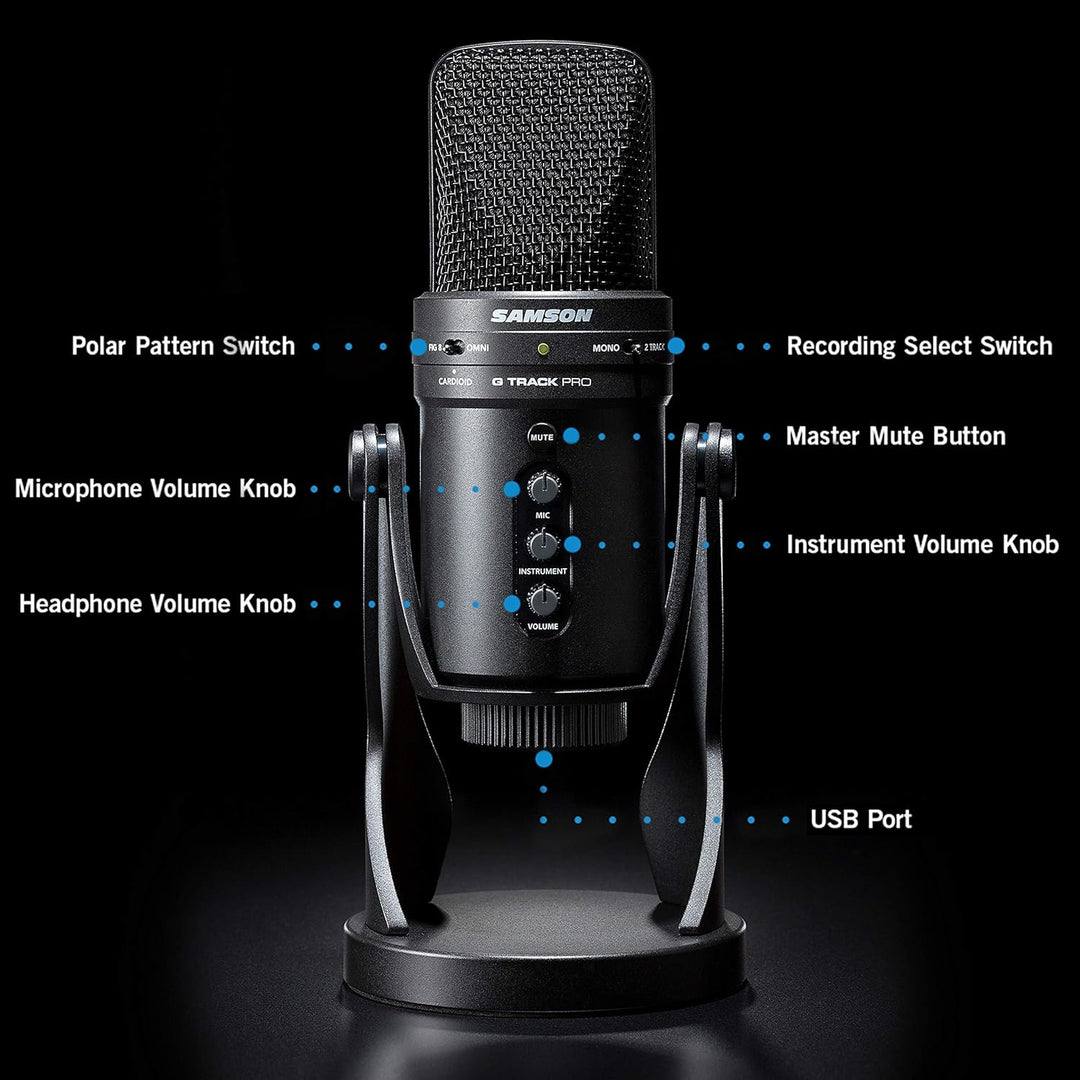 Samson G-Track Pro USB-Mikrofon &amp; PS04 Popschutz Bundle mit Popschutz, Bundle mit Popschutz