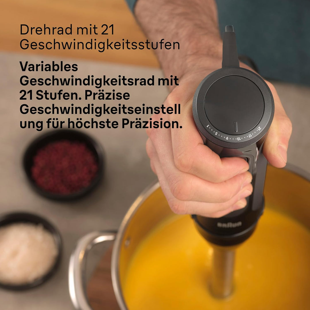 Braun MultiQuick 5 - Stabmixer 21 Geschwindigkeitsstufen, 1000W, Schwarz
