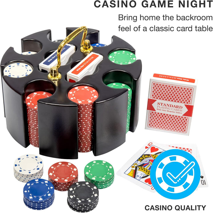 Brybelly Poker Chip Set in Holz Karussell, Fall, 11,5 GM