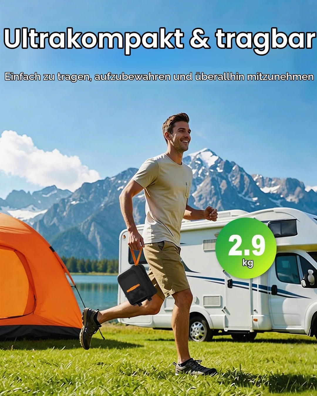 Mojimdo SUP Pumpe 20 PSI, 13.500 mAh Akku, 5 Modi, USB-C, 12V