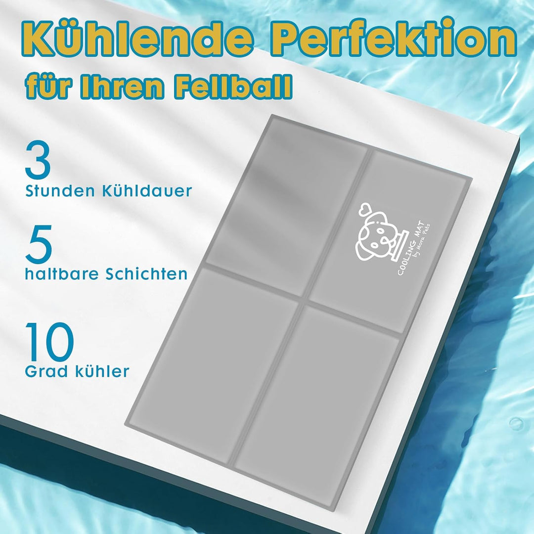 Pawtasy Kühlmatte für Hunde Kühldecke Hunde Kühlkissen mit Ungiftiges Gel für Grosse Haustiere Hunde