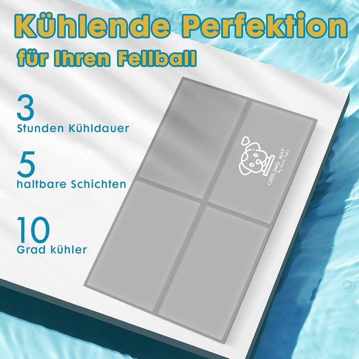 Pawtasy Kühlmatte für Hunde Kühldecke Hunde Kühlkissen mit Ungiftiges Gel für Grosse Haustiere Hunde