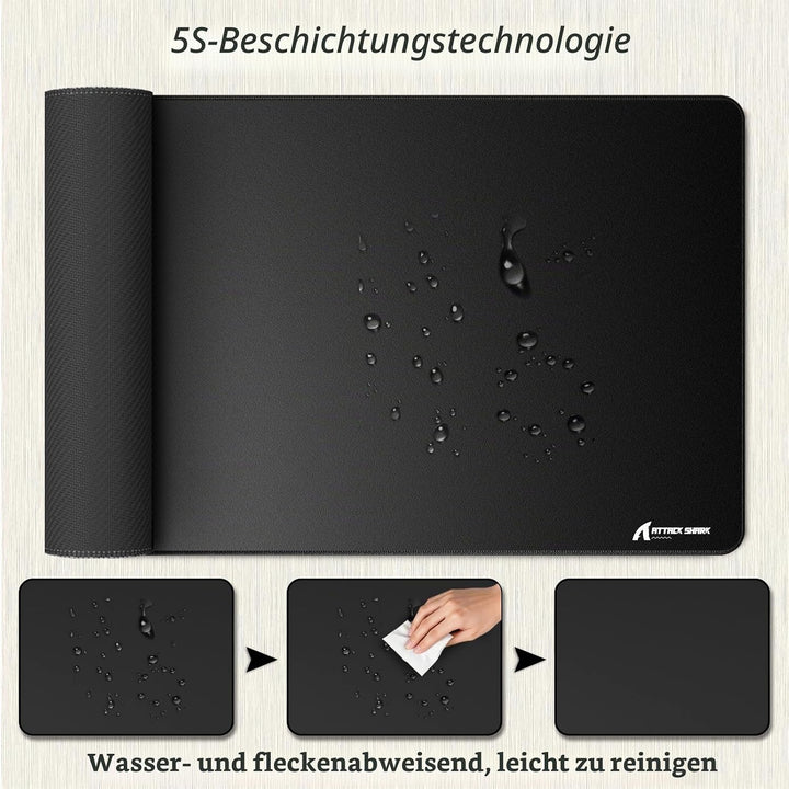 ATTACK SHARK CM02PRO E-Sport-Gaming-Mauspad, strapazierfähiges, grossformatiges Mauspad mit wasserab