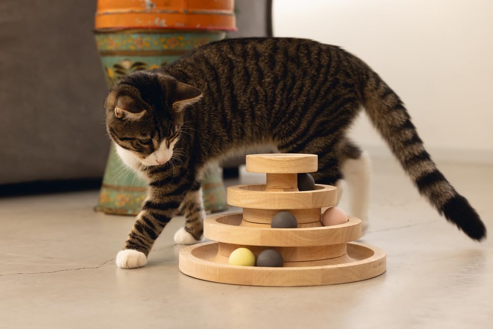 Designed by Lotte Spielturm Mia – Katzenspielzeug – Holz – Braun –