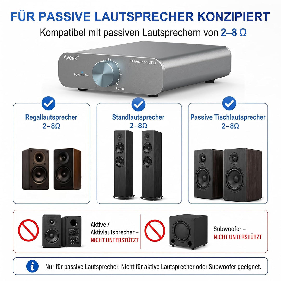 Aveek TPA3255 Desktop Mini-Stereo-Verstärker, Klasse D 2-Kanal