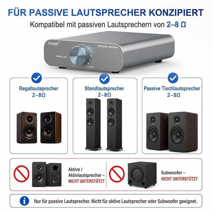 Aveek TPA3255 Desktop Mini-Stereo-Verstärker, Klasse D 2-Kanal