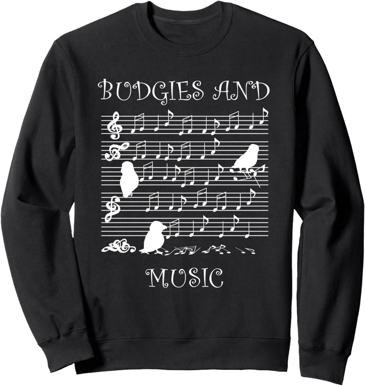 Wellensittich und Musik Noten Musiker Band Sweatshirt