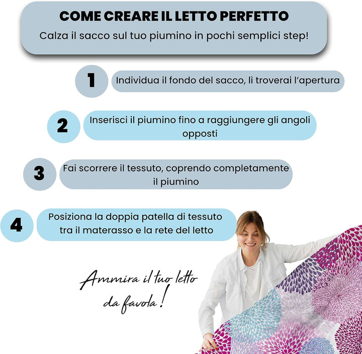 Italian Bed Linen Fantasy Bettbezug, Mikrofaser, Löwenzahn, Doppelte Löwenzahn Doppelte, Löwenzahn D