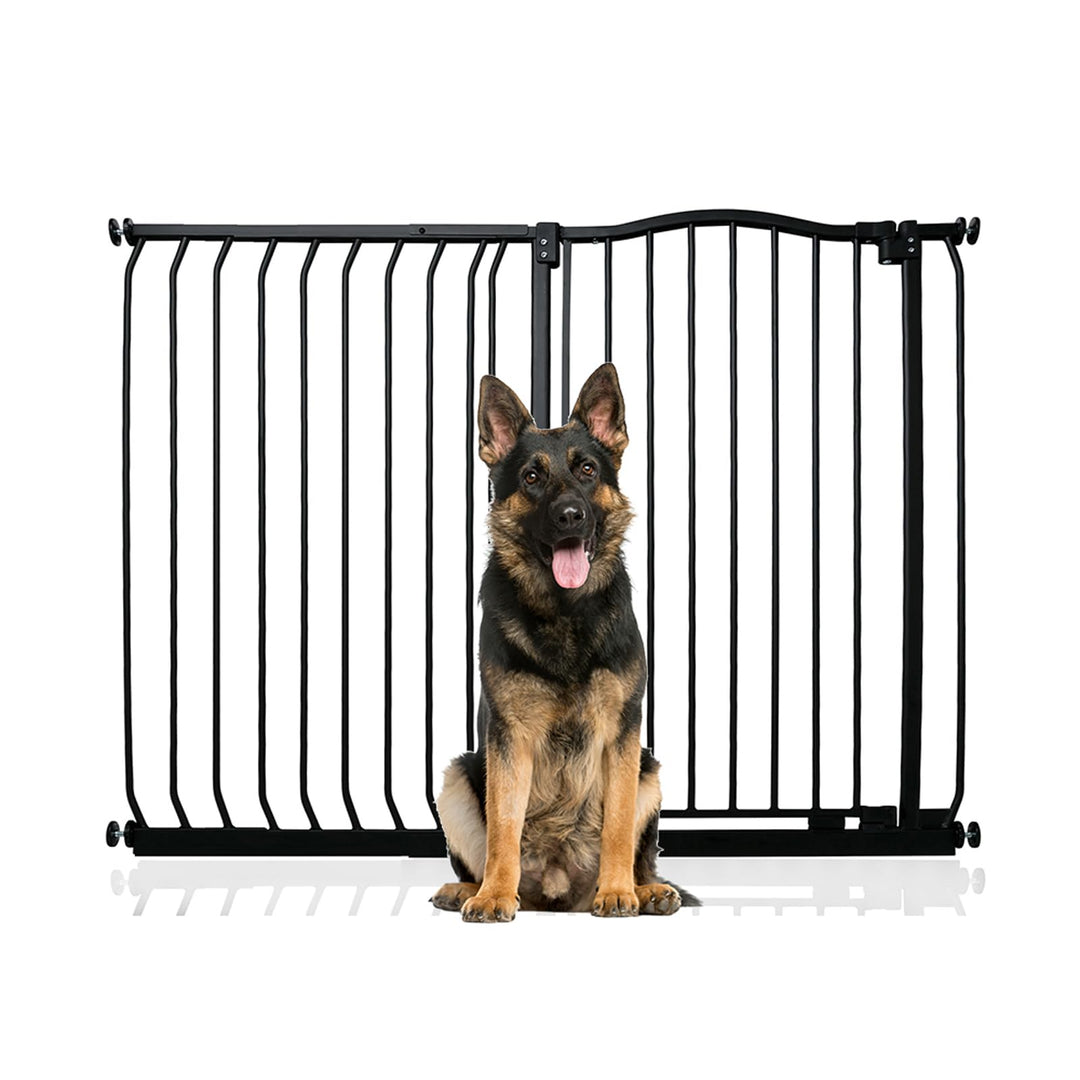 Bettacare Extra Hoch Gebogenes Haustiertor, 125cm - 134cm, Mattschwarz, Extra Hoch 100cm in der Höhe