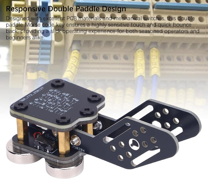 Morse Key with 3.5mm and Type-C Interface, Automatic Trainer PCB, Dual Paddle CW Keyer for CW