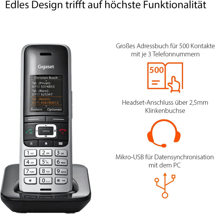 Gigaset PREMIUM 100HX - DECT-Mobilteil mit Ladeschale - Fritzbox-kompatibel - Schnurloses Telefon er