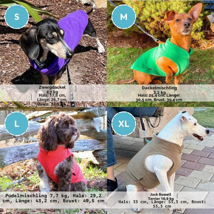 Gooby Fleece-Weste für kleine Hunde, Fleecejacke mit Ring für die Leine, Blau, Grösse M Medium chest