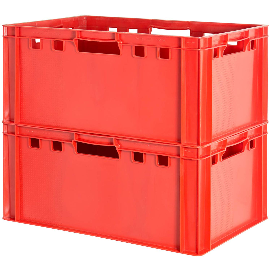 2 Stück E3 Fleischkisten Rot Kisten Eurobox Lebensmittelecht Metzgerkiste Box Aufbewahrungsbox Kunst