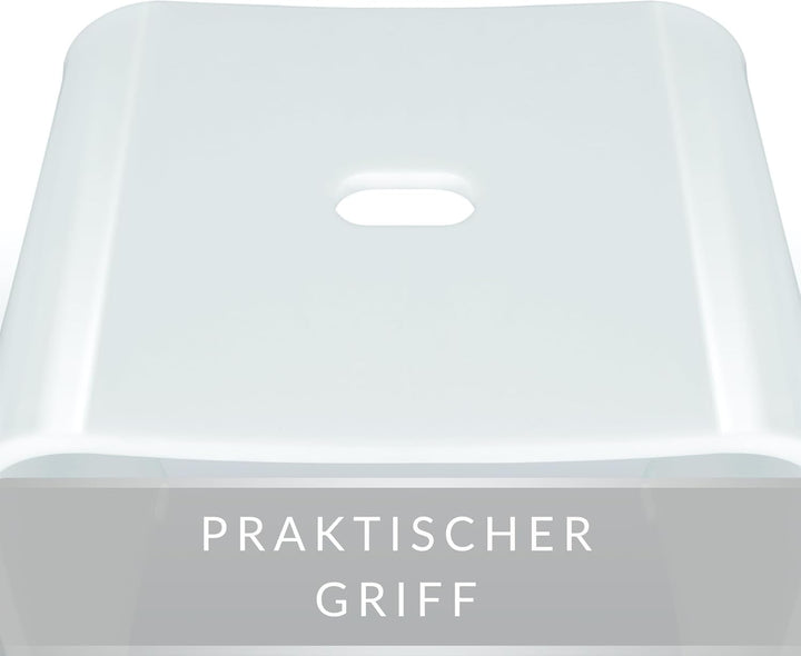 Libaro Badhocker Meran XL – weisser Acrylhocker mit extra grosser Sitzfläche – moderner Duschhocker
