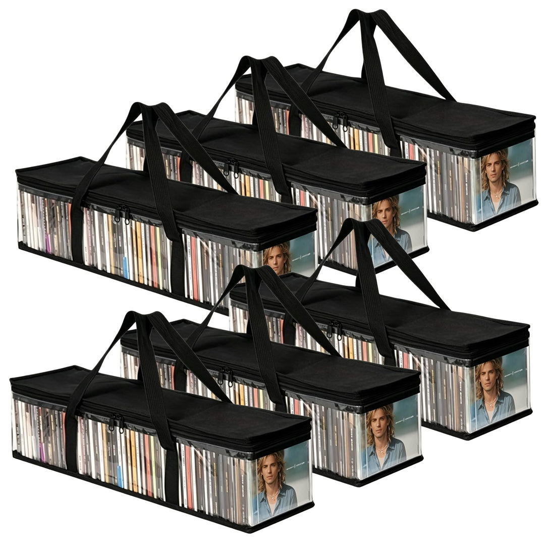 BAIFULAI 6 Stück DVD Aufbewahrungstaschen, 60 * 15 * 22cm CD Aufbewahrung Tasche, Platz für 160 DVDs
