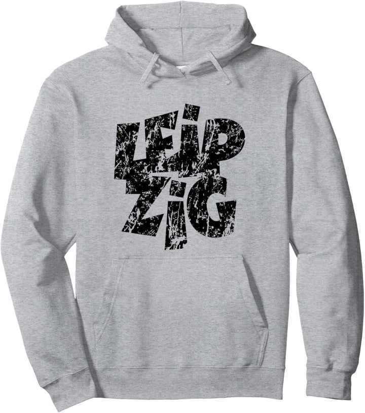 Leipzig (Vintage Schwarz) Pullover Hoodie