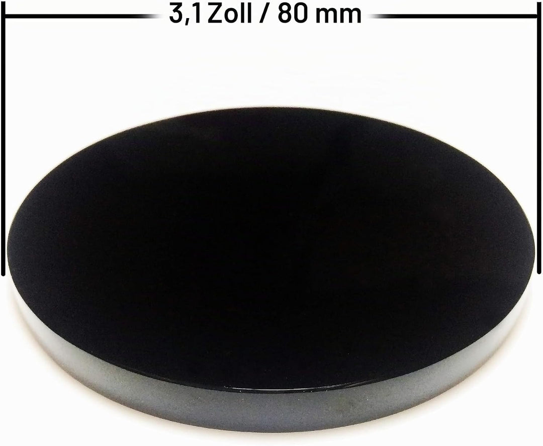 Polar Jade Schwarz Obsidian Wahrsager Spiegel (80 mm /3.1")