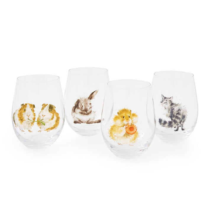 Wrendale, Glas, Designs Trinkgläser, 4 Stück