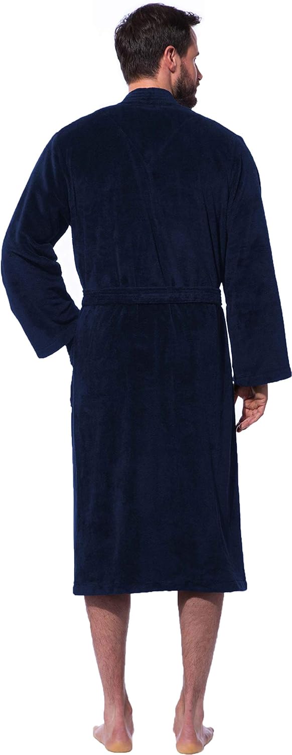 Morgenstern Kimono Bademantel Adam für Herren wadenlang XL Nachtblau, XL Nachtblau