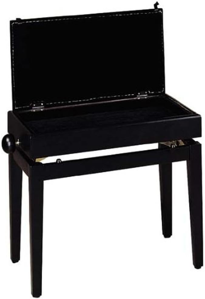 Stagg Klavierbank mit Notenfach, Schwarz matt Schwarz Modern, Schwarz Modern