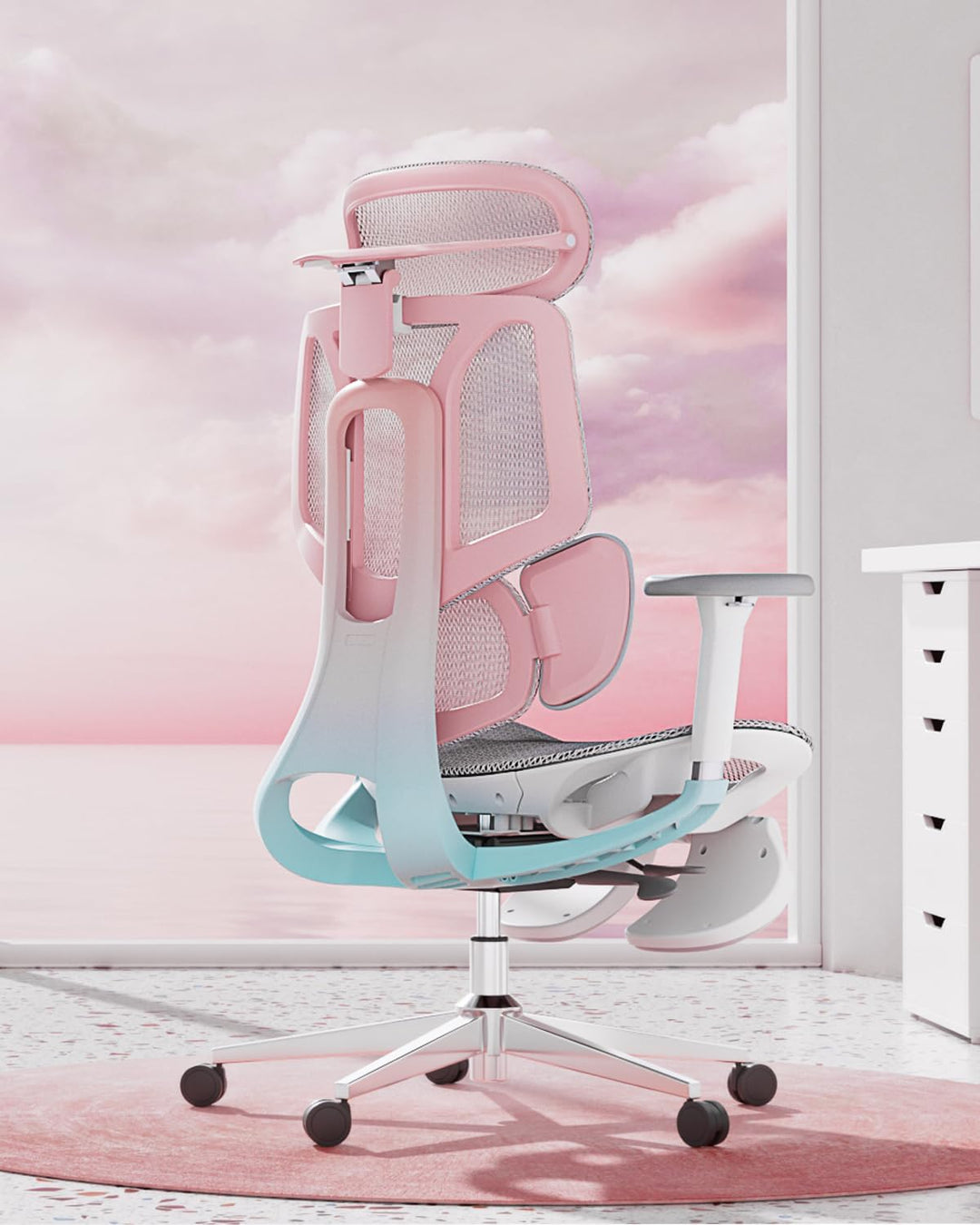 Hbada E3 Pro Ergonomischer Bürostuhl mit 3-Zonen dynamischer Lendenwirbelstütze, 4D verstellbare Kop