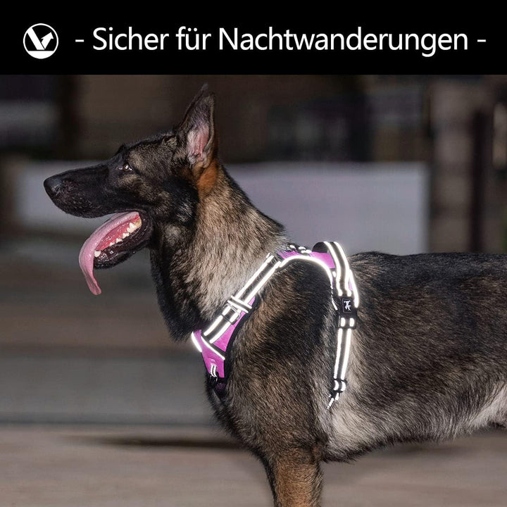 PoyPet Keine Pull Hundegeschirr Front Reflektierende Pet Weste für Hunde mit Einfache Kontrolle Grif