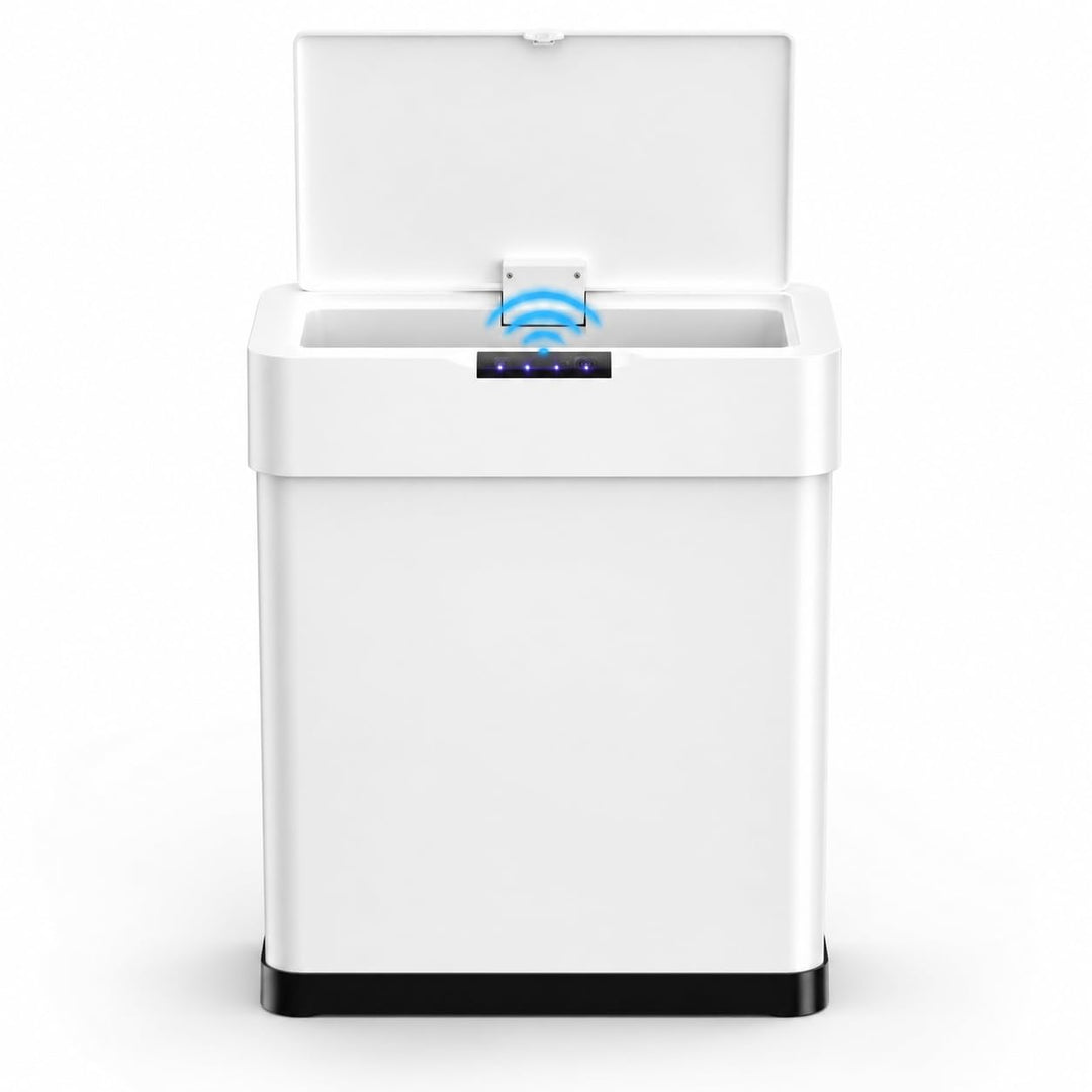 LIFERUN Mülleimer mit Sensor 30l, Mülleimer Küche 30 Liter, Weiss Weiss M-30L, Weiss M-30L