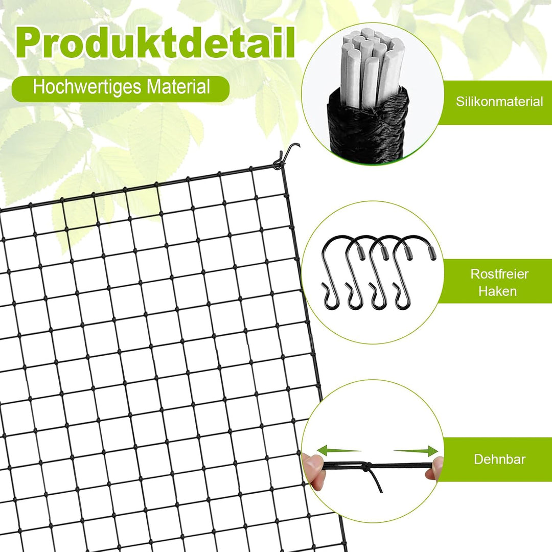 Scrog Netz 150x150 – Elastisches Pflanzen Grow Netz mit 225 Löchern &amp; 4 Metallhaken,Wachsen Zelt net