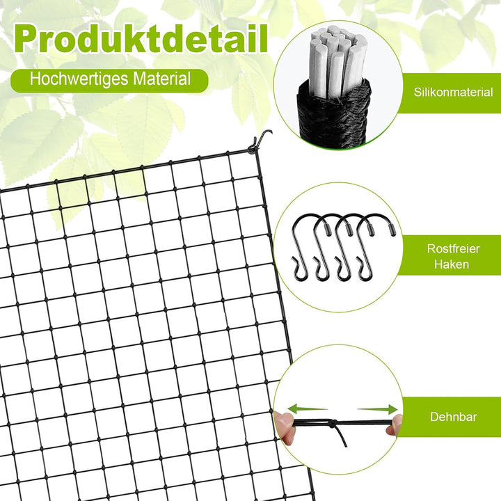 Scrog Netz 150x150 – Elastisches Pflanzen Grow Netz mit 225 Löchern &amp; 4 Metallhaken,Wachsen Zelt net