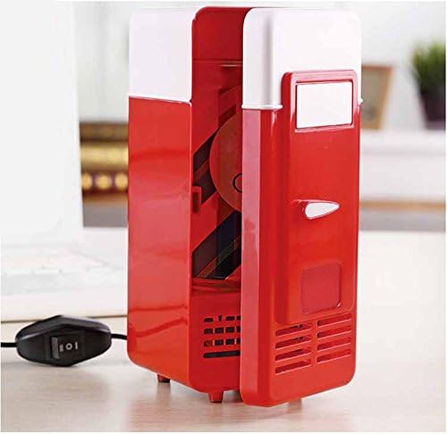 ThreeH Mini-USB-Kühlschrank, Getränkedosen, Kühler/Wärmer für Laptop, PC, Computer, Rot, H-UF05Red,