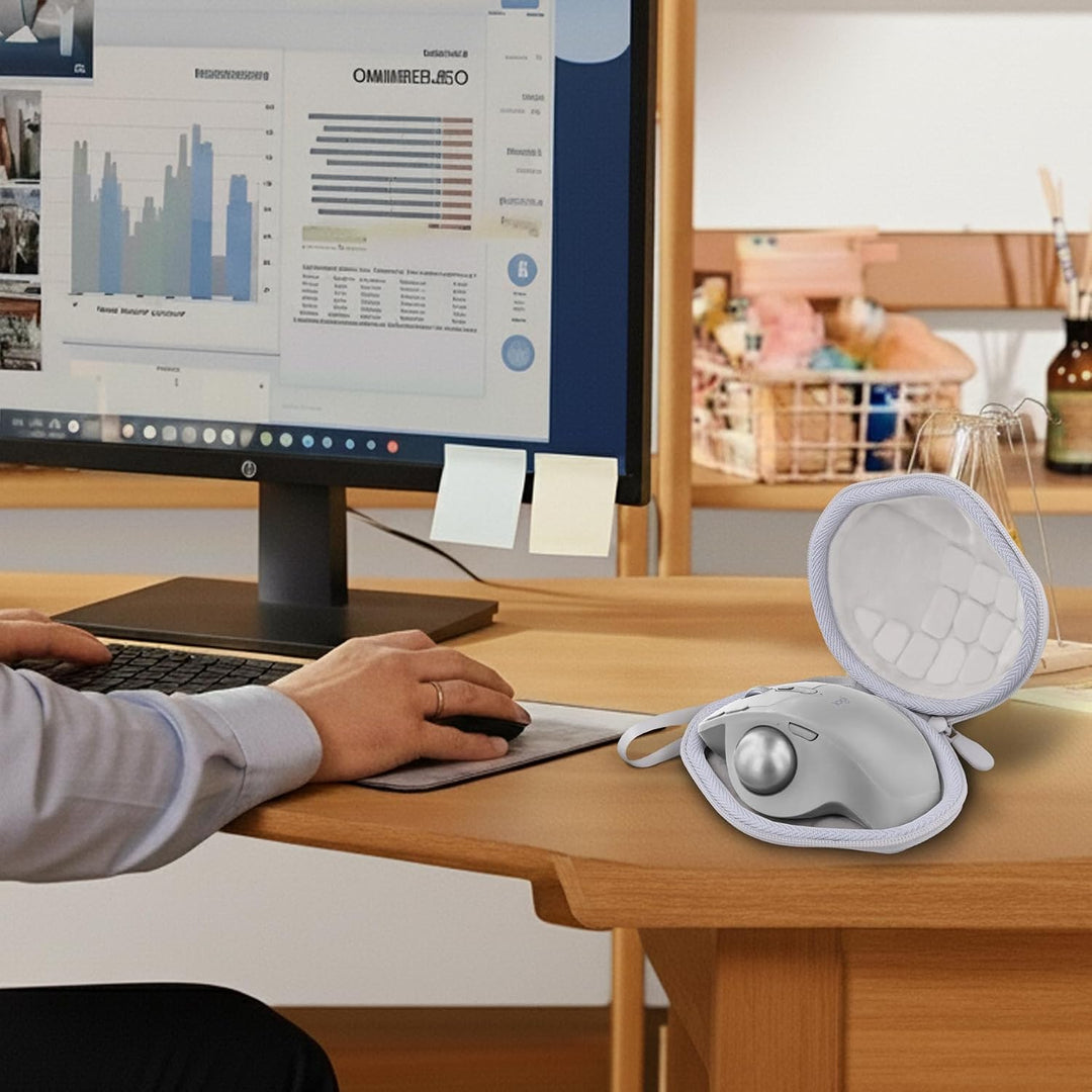 co2CREA Harte Tasche für Logitech MX Ergo/S/Plus/M575 /M575S Trackball Maus Weiss, Weiss