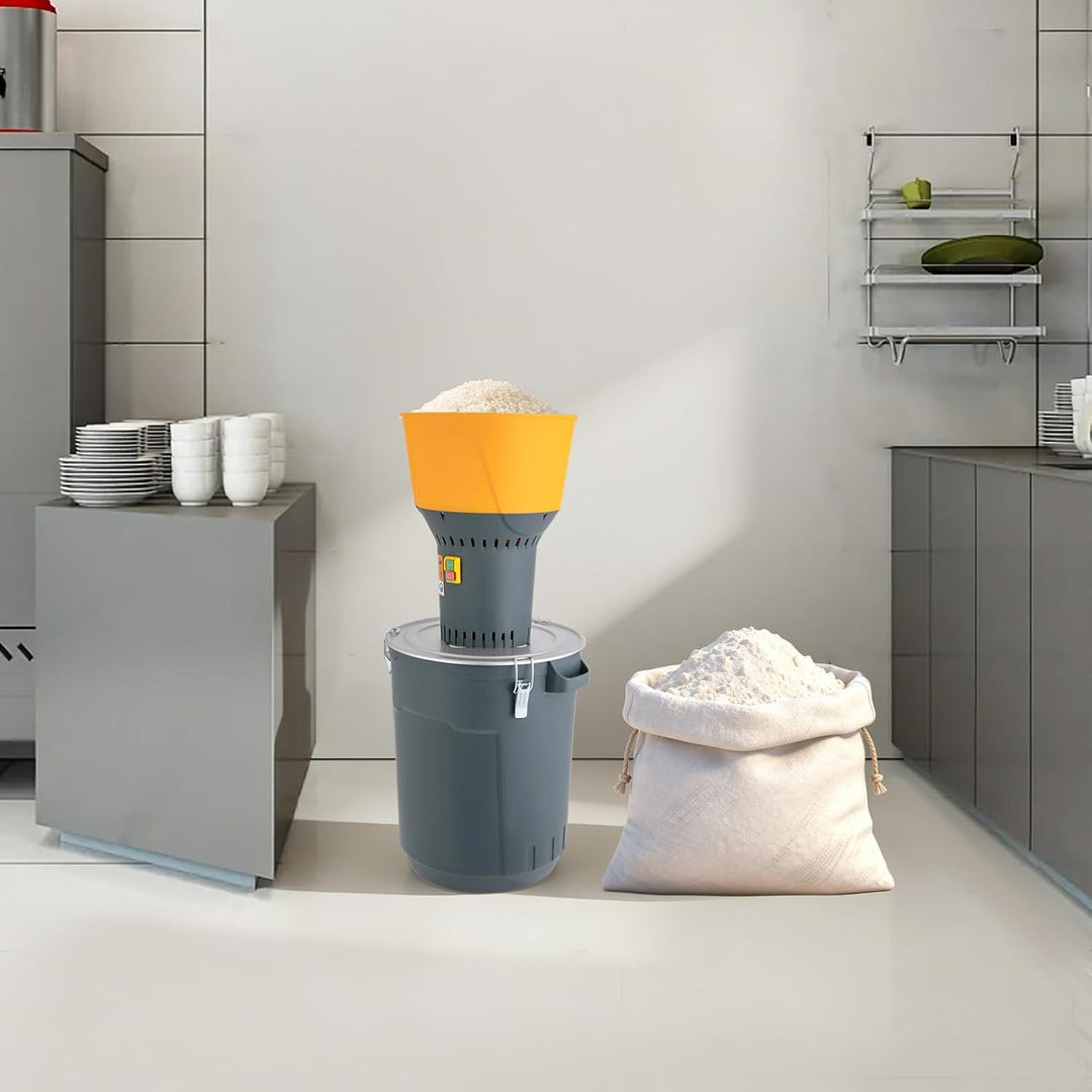 Getreidemühle 1300W 50L mit 5 Sieben Kupfermotor | Elektrische Getreidemühle, 50L Auffangbehälter, 5