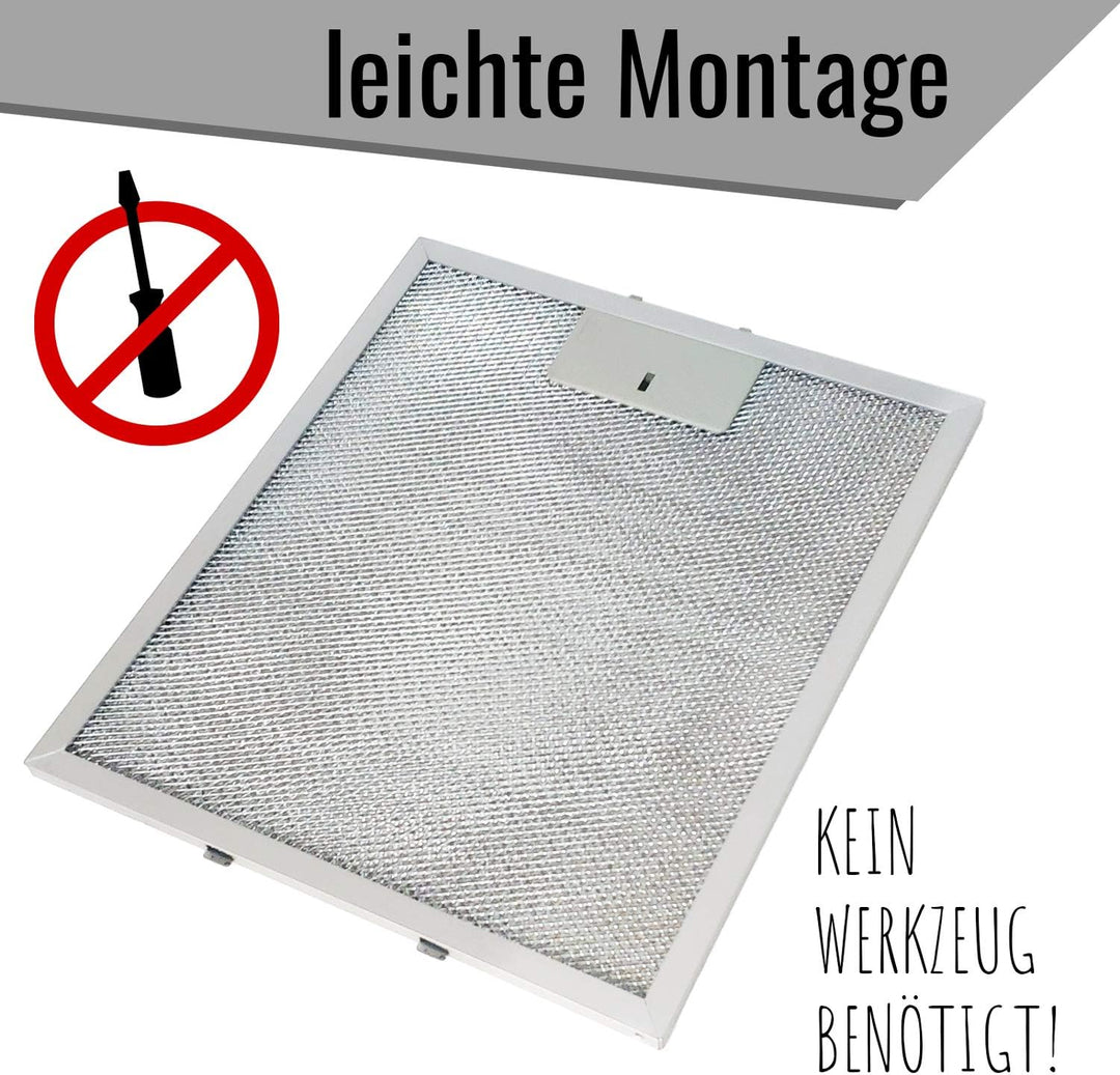 Metallfettfilter für Dunstabzugshauben, 318x258mm, Fettfilter mit Metallgitter für Küchenabzugshaube