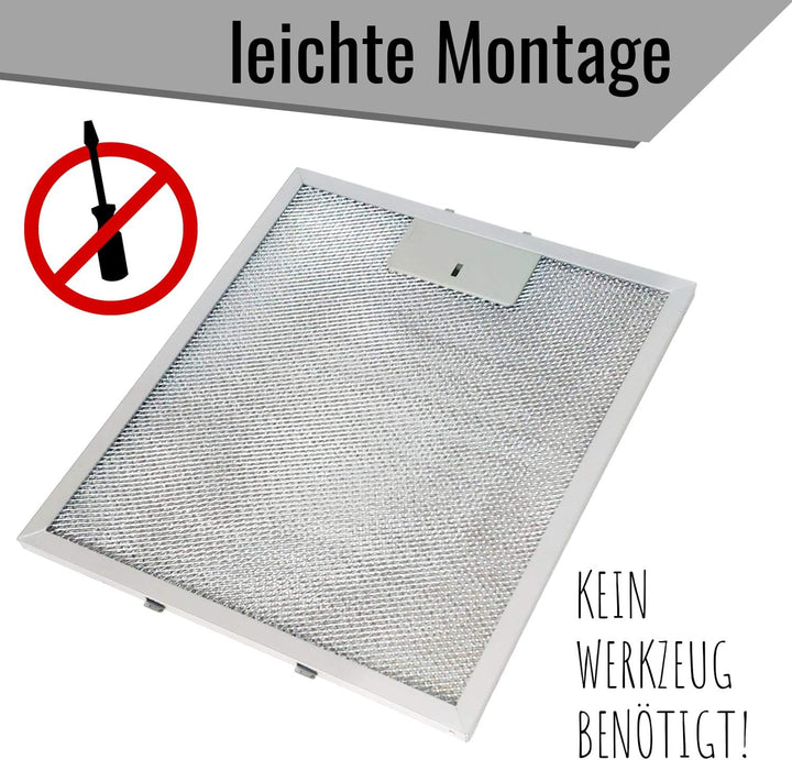 Metallfettfilter für Dunstabzugshauben, 318x258mm, Fettfilter mit Metallgitter für Küchenabzugshaube