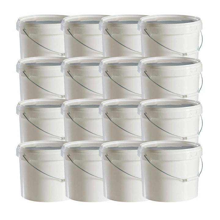 Trevendo® - 16 Stück 15 Liter Leereimer weiss rund lebensmittelecht