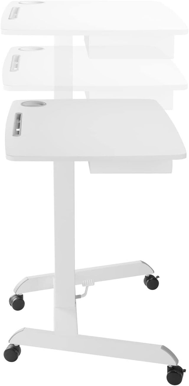 Maclean MC-903 Höhenverstellbarer Laptoptisch mit Rollen und mit Einer Schublade Sitz-steh-Schreibti